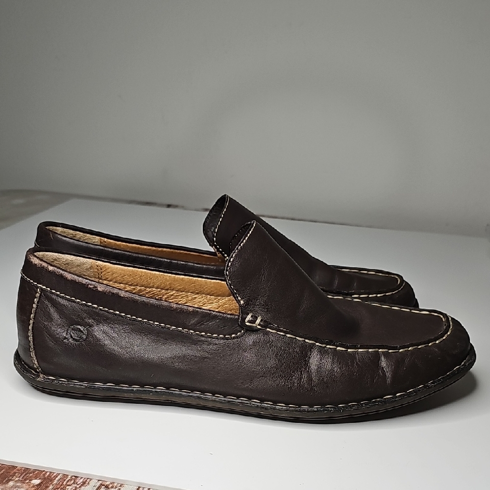Born Men's‎ Brown Leather Loafers Size 10.5